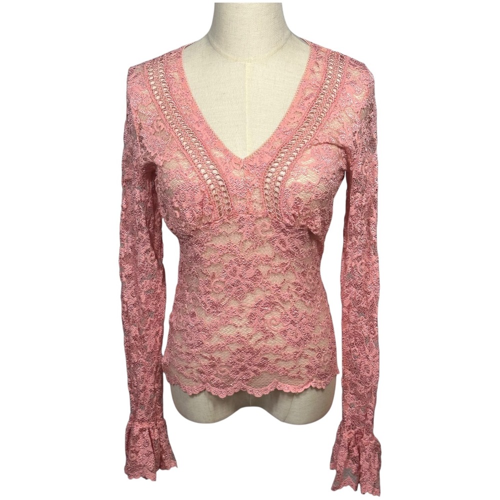 Moda International Y2K Lace Layering Top M Romantic Fairy Coquette Going Out